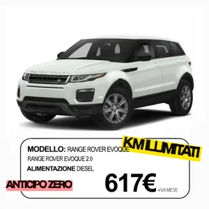 Range Rover Evoque Promo noleggio lungo termine per privati e aziende, tutti i servizi inclusi, anticipo zero