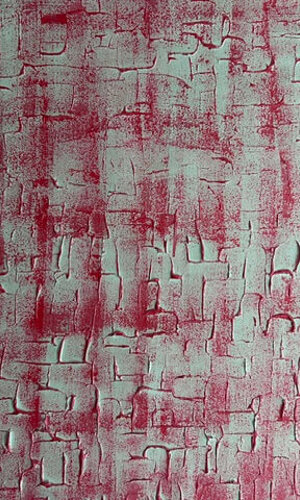 texture su quadro a parete con sfumature rosso e celeste