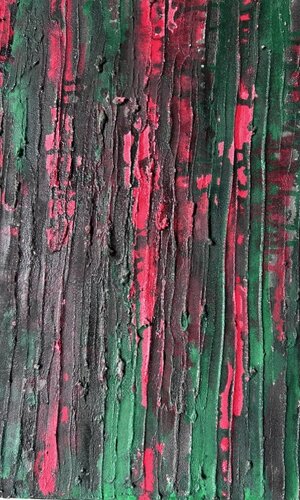 particolare di pennellate di colore acrilico in rilievo su quadro 