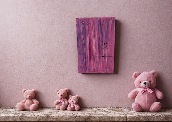 tela materica rosa bambini e orsacchiotti