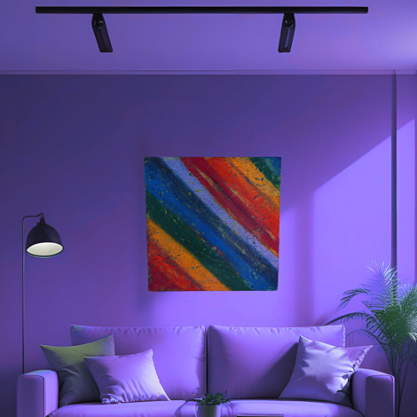 tela colorfull su parete salotto