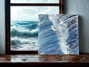 quadro che riproduce il mare in tempesta