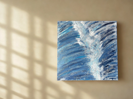 quadro materico mare blu texture in rilievo