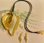 set-collana-foglia-e-orecchini-in-ottone-anallergico