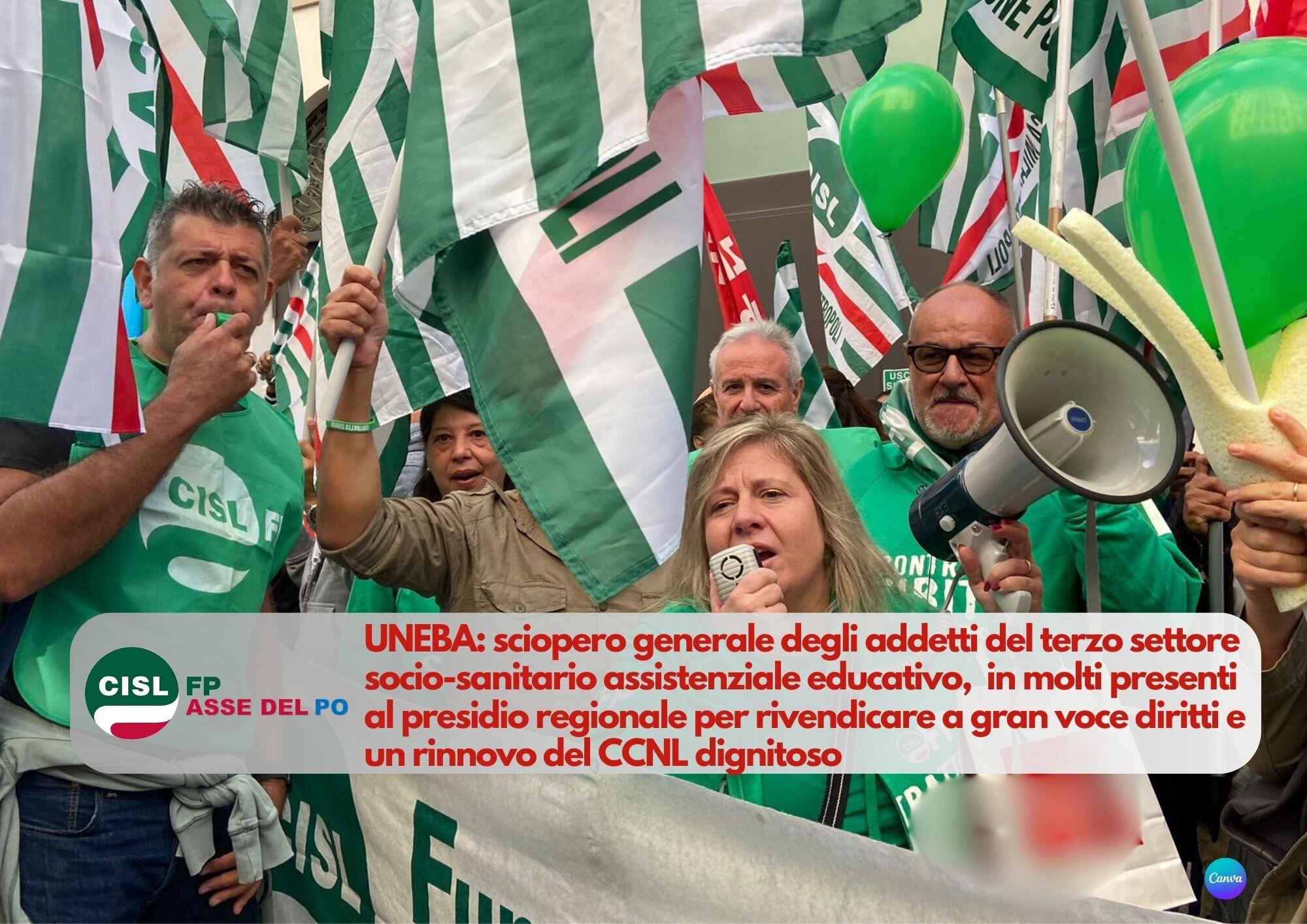 CISL FP Asse del Po. Sciopero nazionale Uneba. A Milano il presidio regionale per chiedere il rinnovo contrattuale
