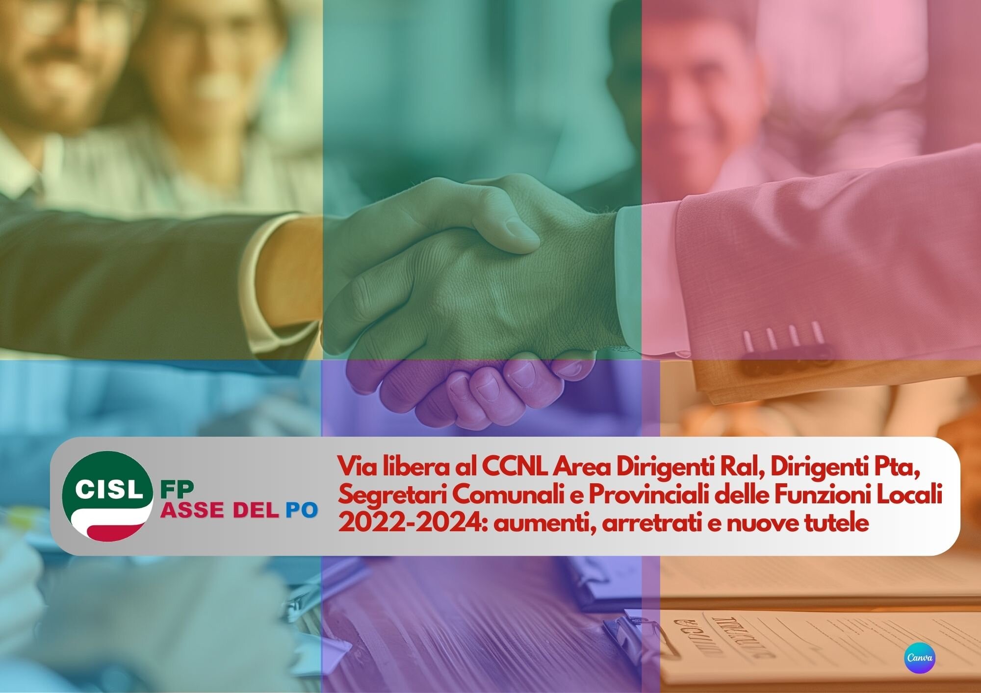 CISL FP Asse del Po. Firmato il CCNL 2022-2024 Area Funzioni Locali Dirigenti Ral, Dirigenti Pta, Segretari Comunali e Provinciali