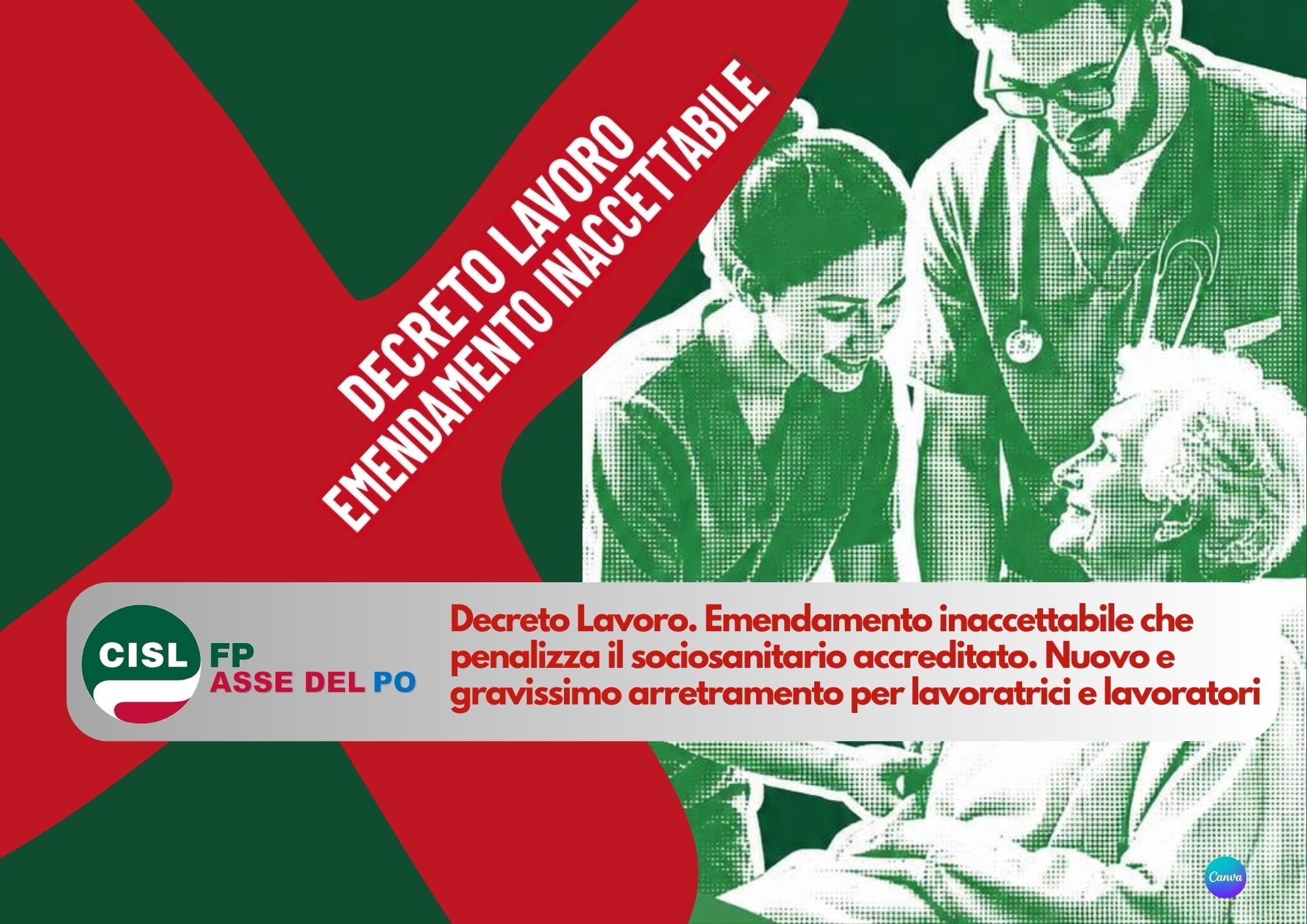 Cisl FP Asse del Po. Decreto Lavoro: inaccettabile l’emendamento che penalizza i lavoratori del sociosanitario accreditato Cisl FP Asse del Po. Decreto Lavoro: inaccettabile l’emendamento che penalizza i lavoratori del sociosanitario accreditato