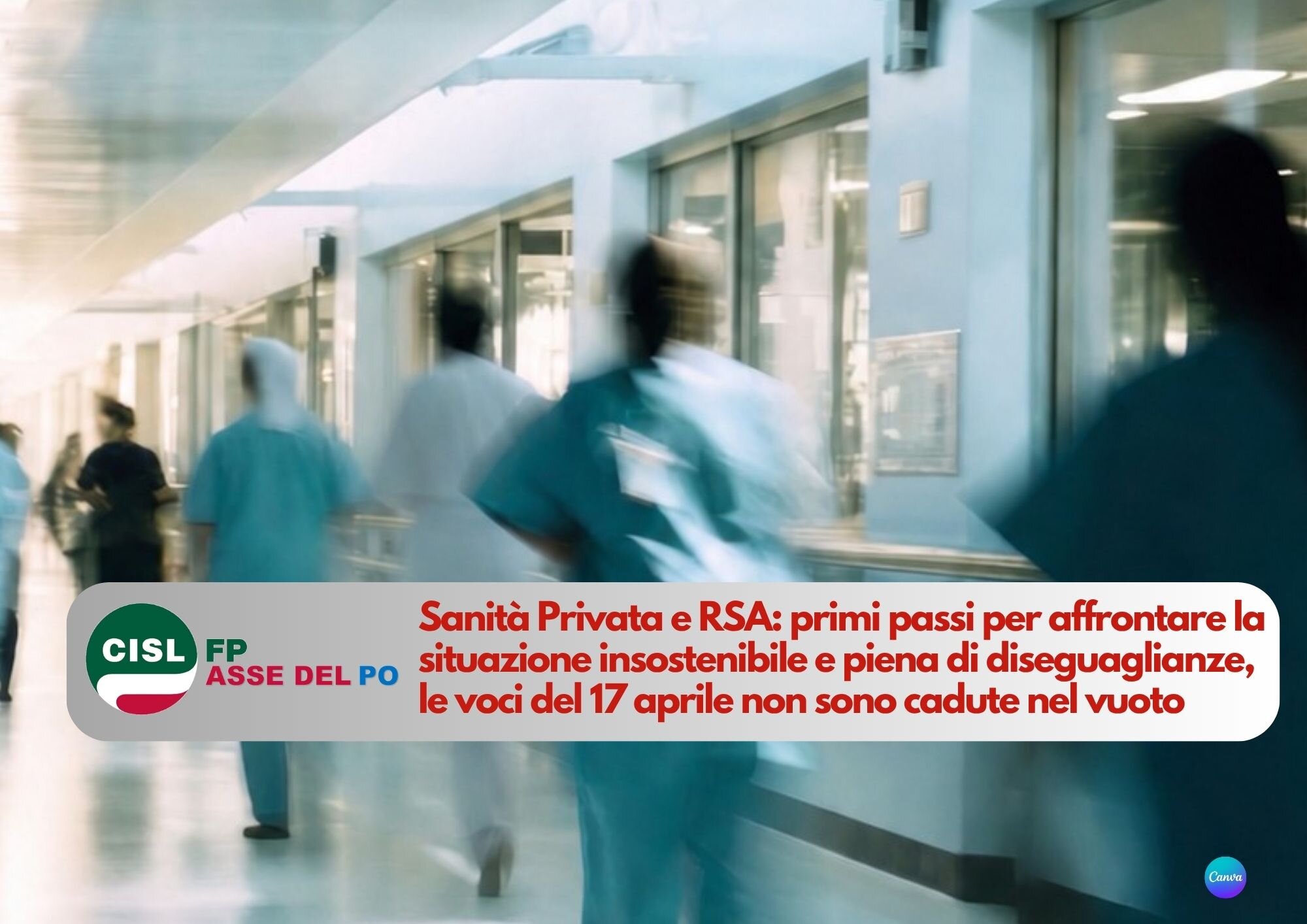 CISL FP Asse del Po. Per Sanit&agrave; Privata e RSA un primo segnale che le voci del 17 Aprile si sono fatte sentire