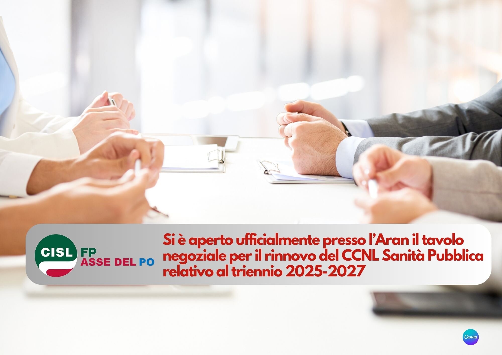 CISL FP Asse del Po. Partita la trattativa per il rinnovo del CCNL Sanit&agrave; Pubblica 2025-2027