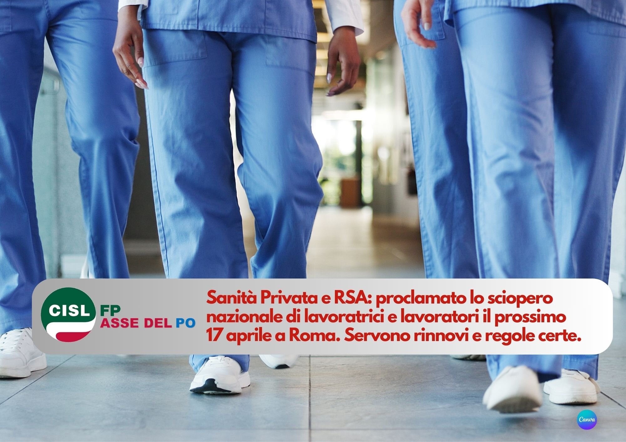 CISL FP Asse del Po. Sanità Privata e RSA: 17 aprile sciopero nazionale a Roma. CISL FP Asse del Po. Sanità Privata e RSA: 17 aprile sciopero nazionale a Roma.