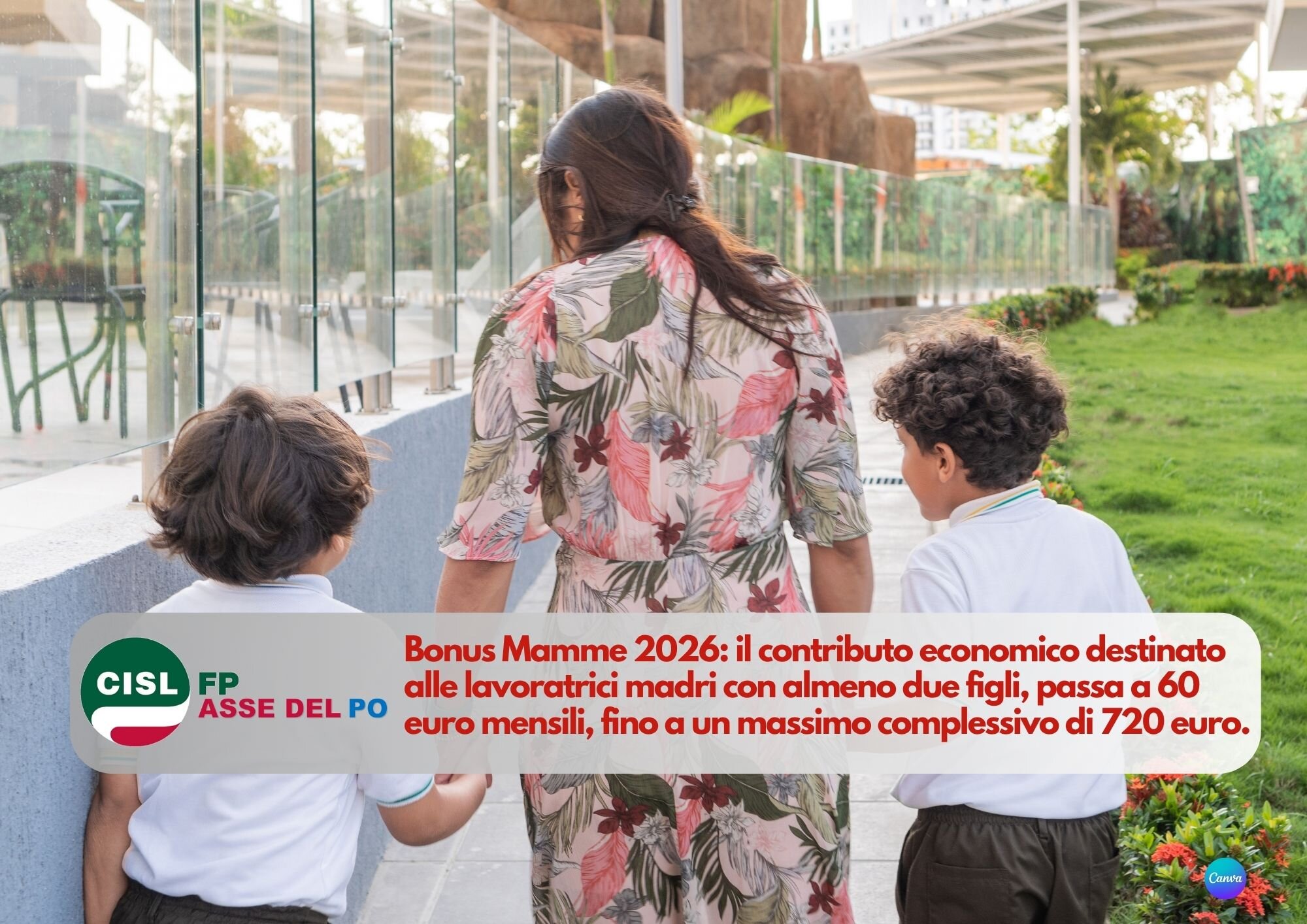 CISL FP Asse del Po. Bonus Mamme 2026: come fare domanda, tutto quello che c'e' da sapere!