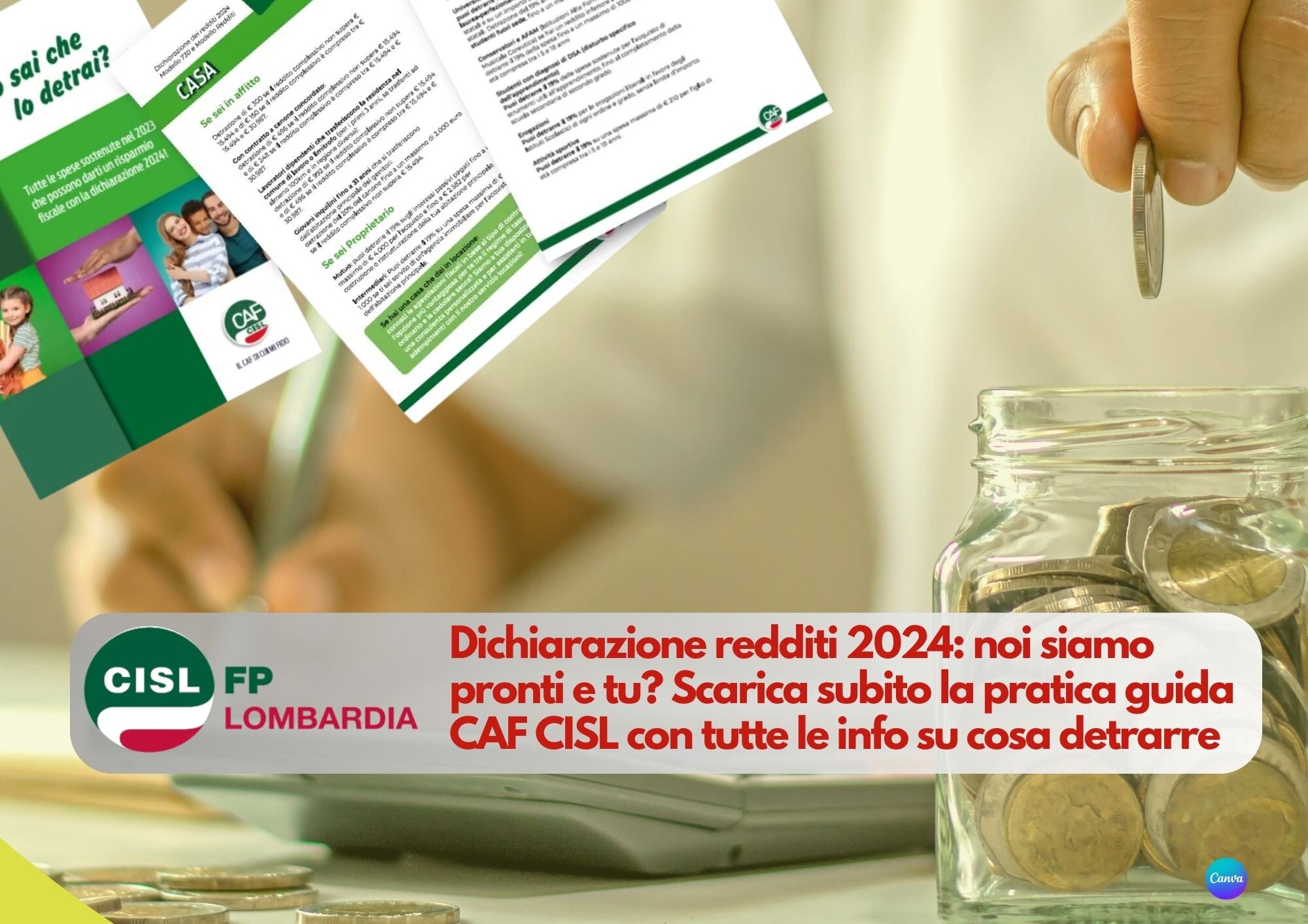 CISL FP Lombardia. Dichiarazione redditi 2024: noi siamo pronti e tu? Scarica la pratica guida CAF CISL