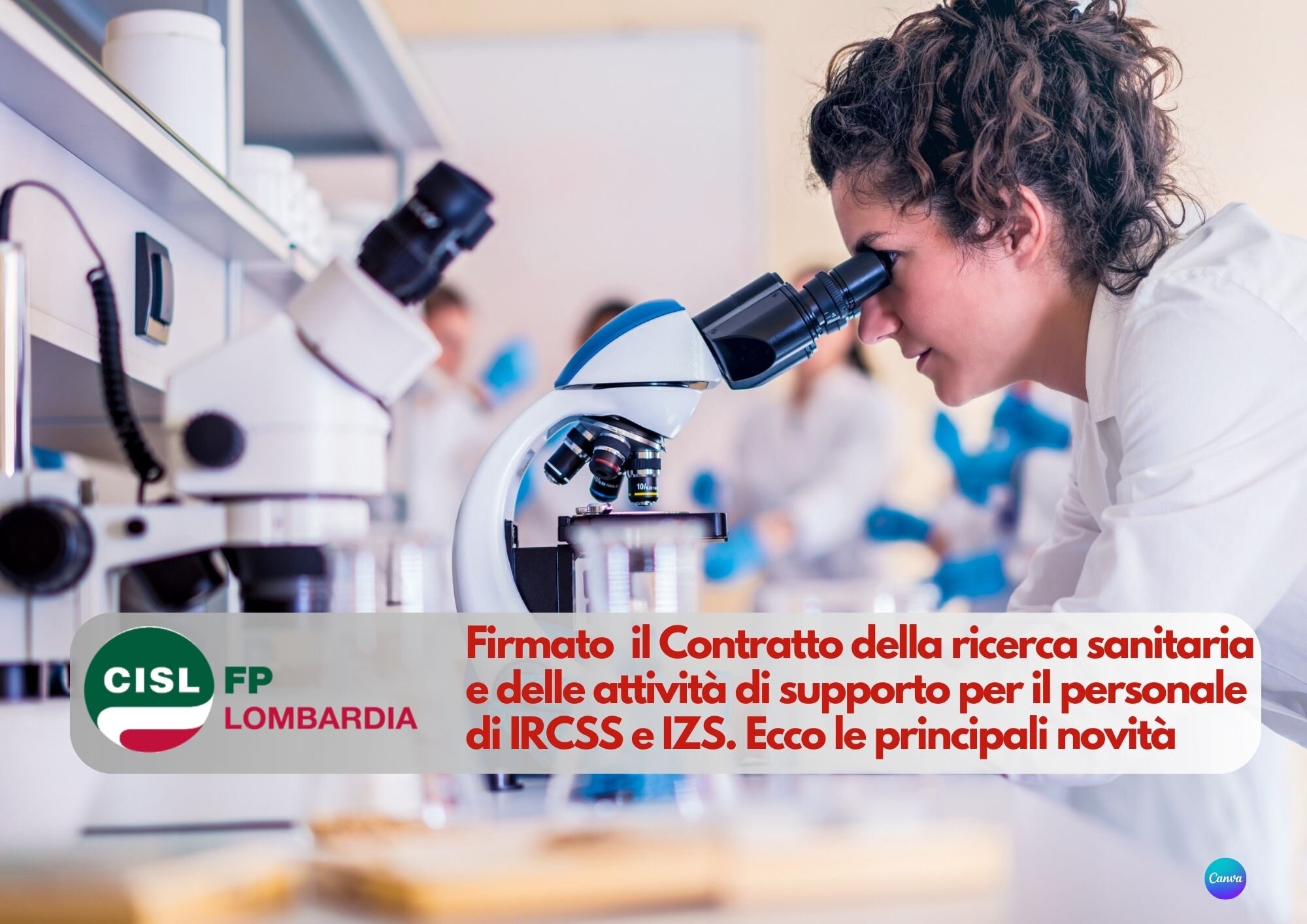 CISL FP Lombardia. Firmato Contratto del Personale del ruolo della Ricerca sanitaria e attività supporto