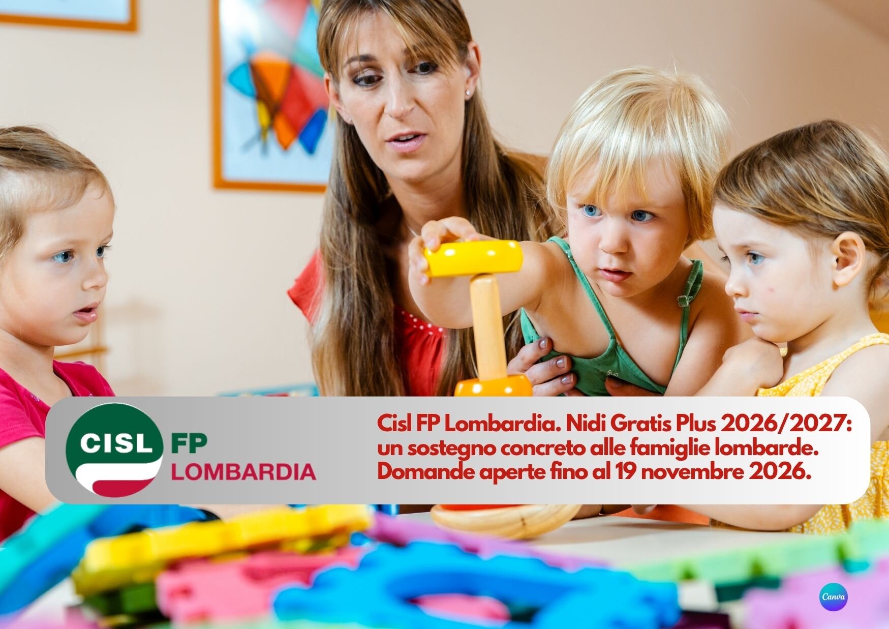 Cisl FP Lombardia. Nidi Gratis Plus 2026/2027: un sostegno concreto alle famiglie lombarde Cisl FP Lombardia. Nidi Gratis Plus 2026/2027: un sostegno concreto alle famiglie lombarde
