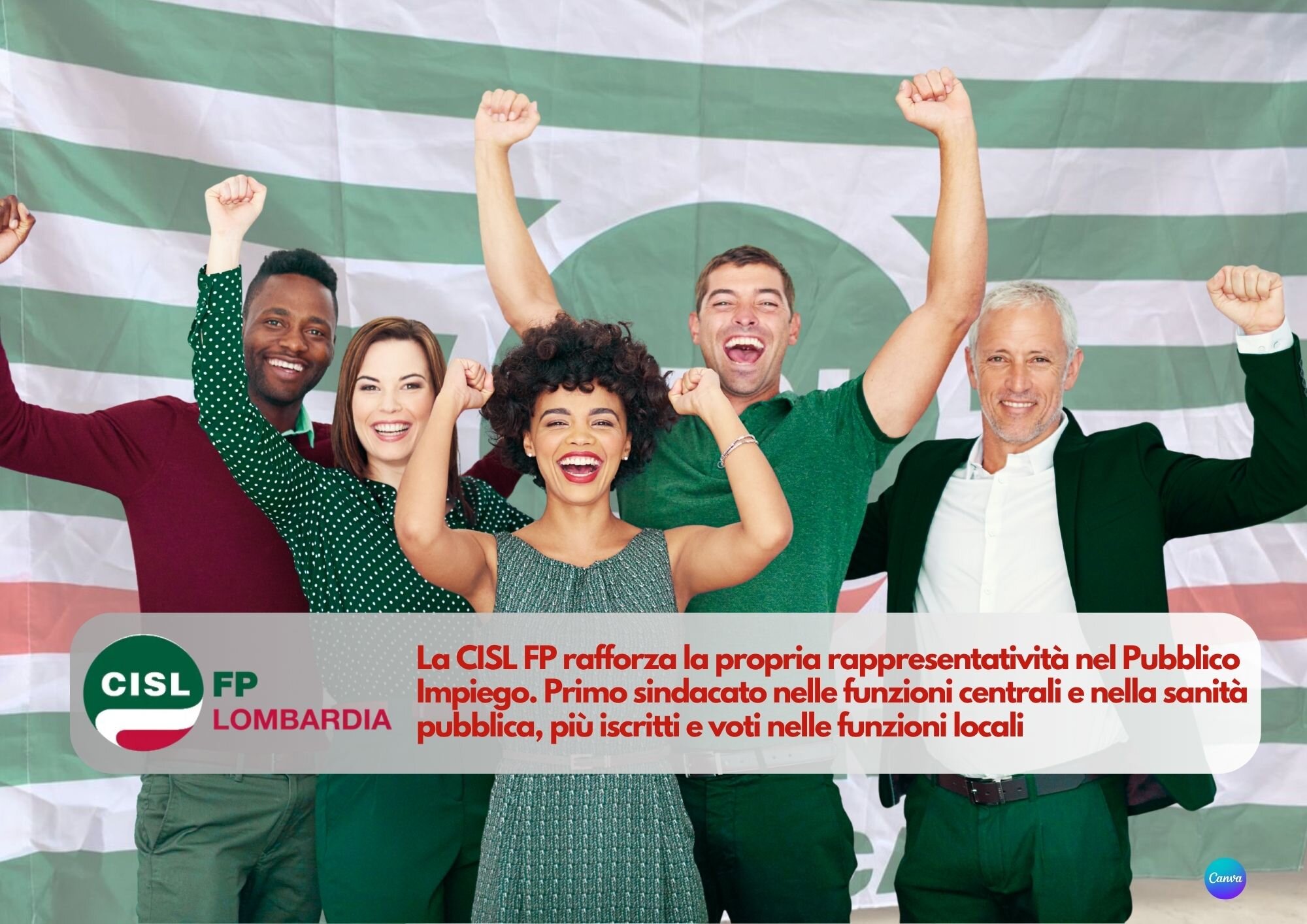 CISL FP Lombardia. La CISL FP primo sindacato della Sanità pubblica, delle Funzioni Centrali e continuiamo a crescere nelle Funzioni locali.