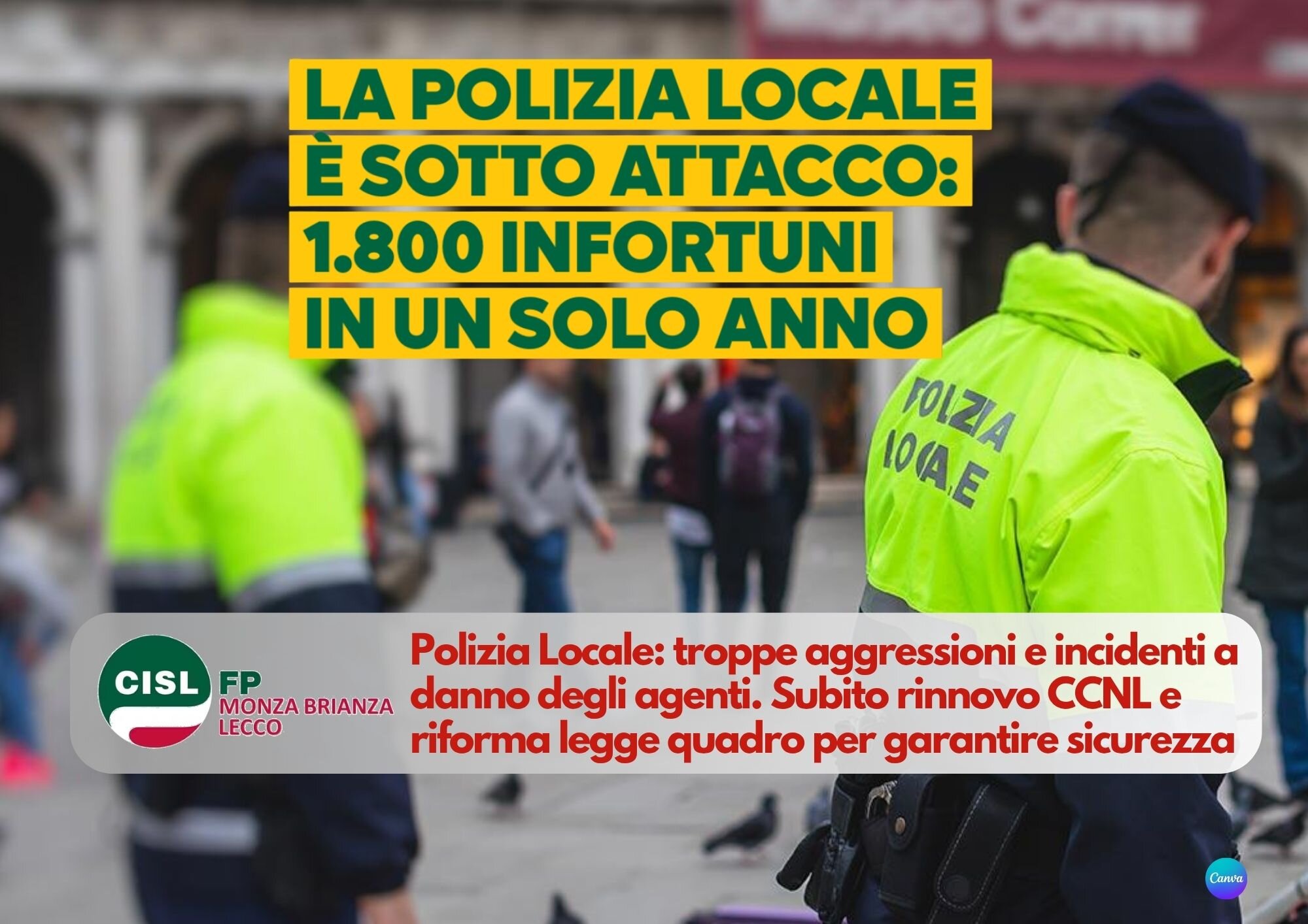 CISL FP Monza Brianza Lecco. Polizia Locale: troppe aggressioni agli agenti. Subito rinnovo CCNL e riforma