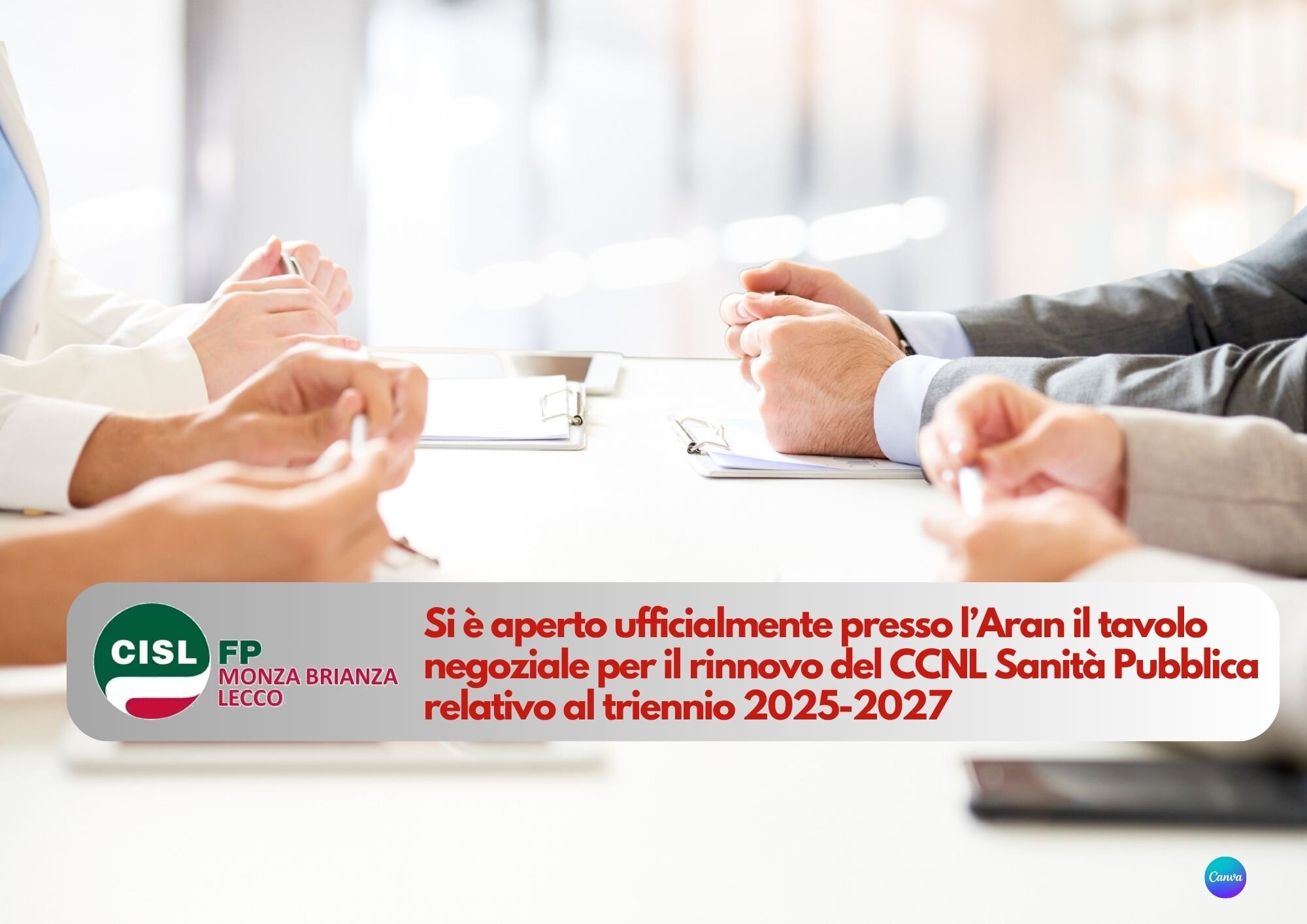 CISL FP Monza Brianza Lecco. Partita la trattativa per il rinnovo del CCNL Sanit&agrave; Pubblica 2025-2027