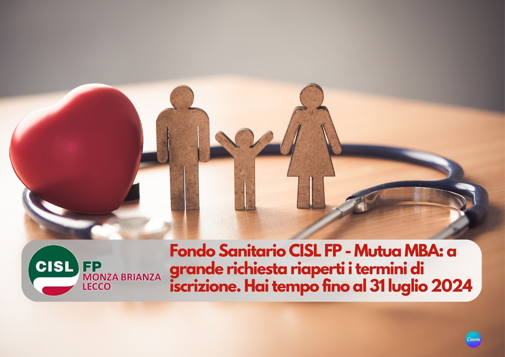 CISL FP Monza Brianza Lecco. Fondo sanitario CISL FP - Mutua MBA: apertura adesione straordinaria