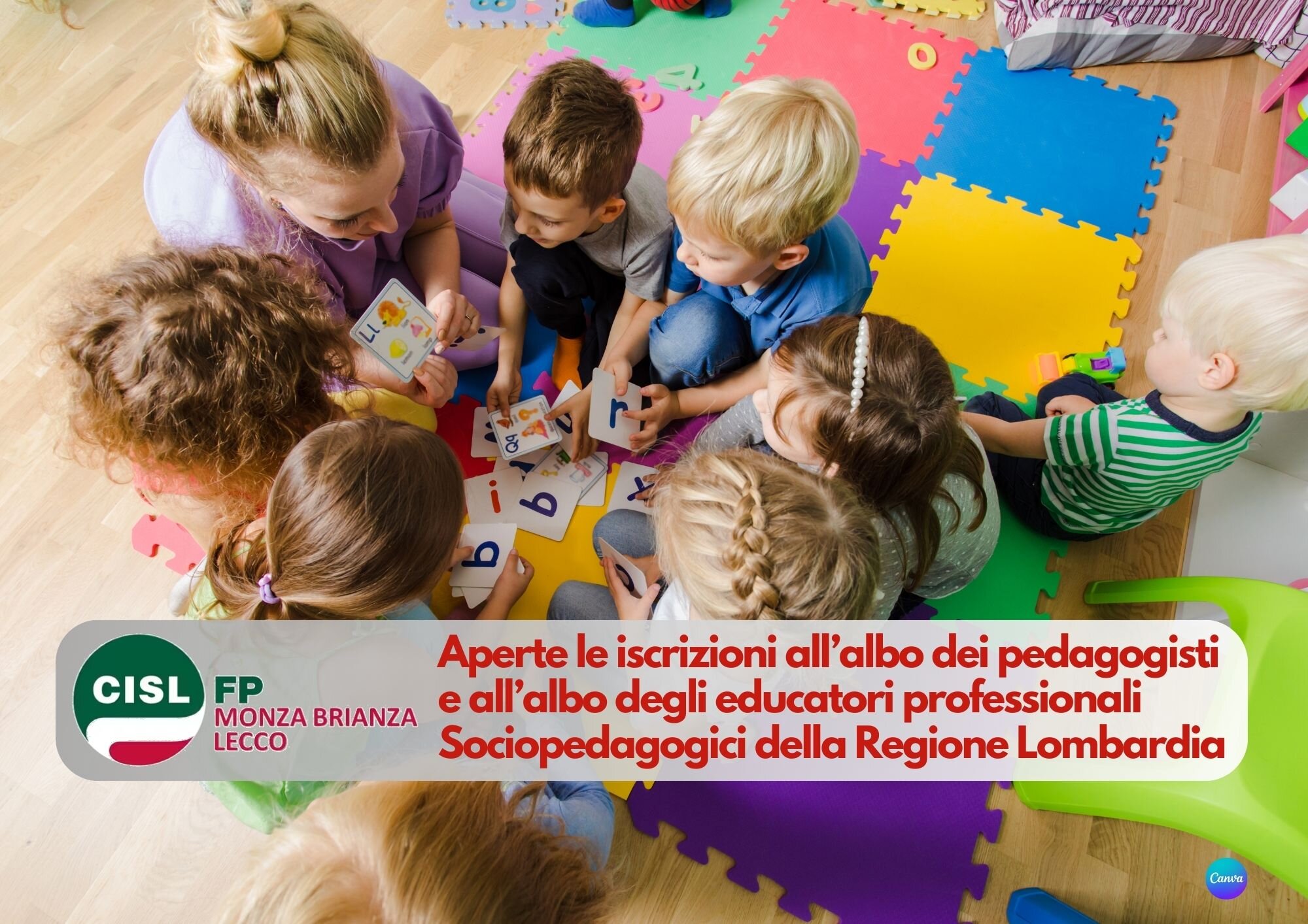 CISL FP Monza Brianza Lecco. Aperte le iscrizioni all’ Albo dei Pedagogisti e all’ Albo degli Educatori professionali sociopedagogici della regione Lombardia