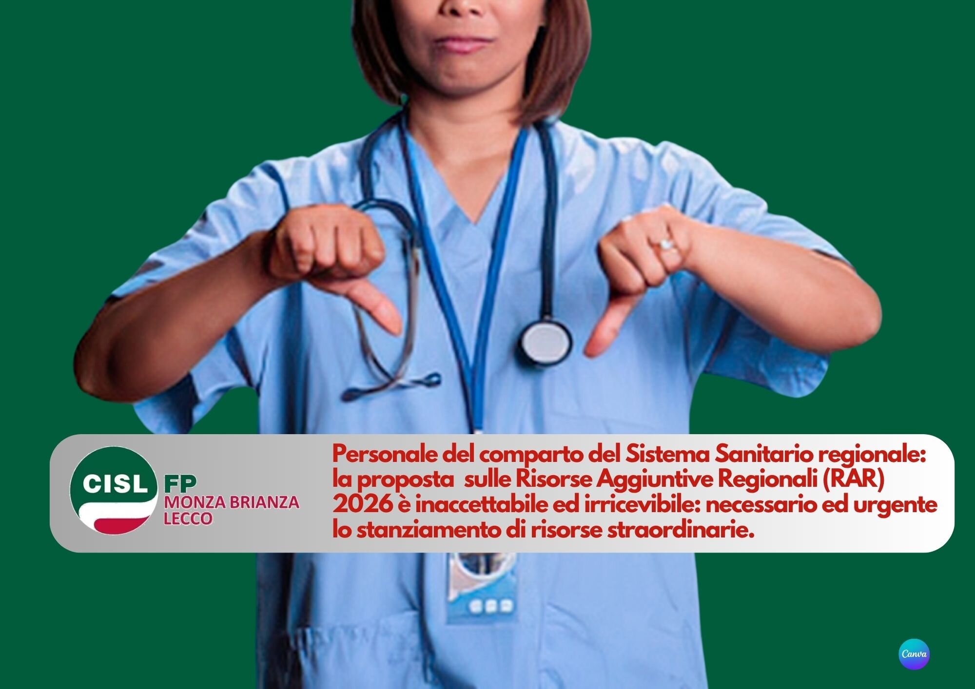 CISL FP Monza Brianza Lecco. Risorse Aggiuntive Regionali (RAR) 2026 personale comparto SSR: proposta inaccettabile CISL FP Monza Brianza Lecco. Risorse Aggiuntive Regionali (RAR) 2026 personale comparto SSR: proposta inaccettabile