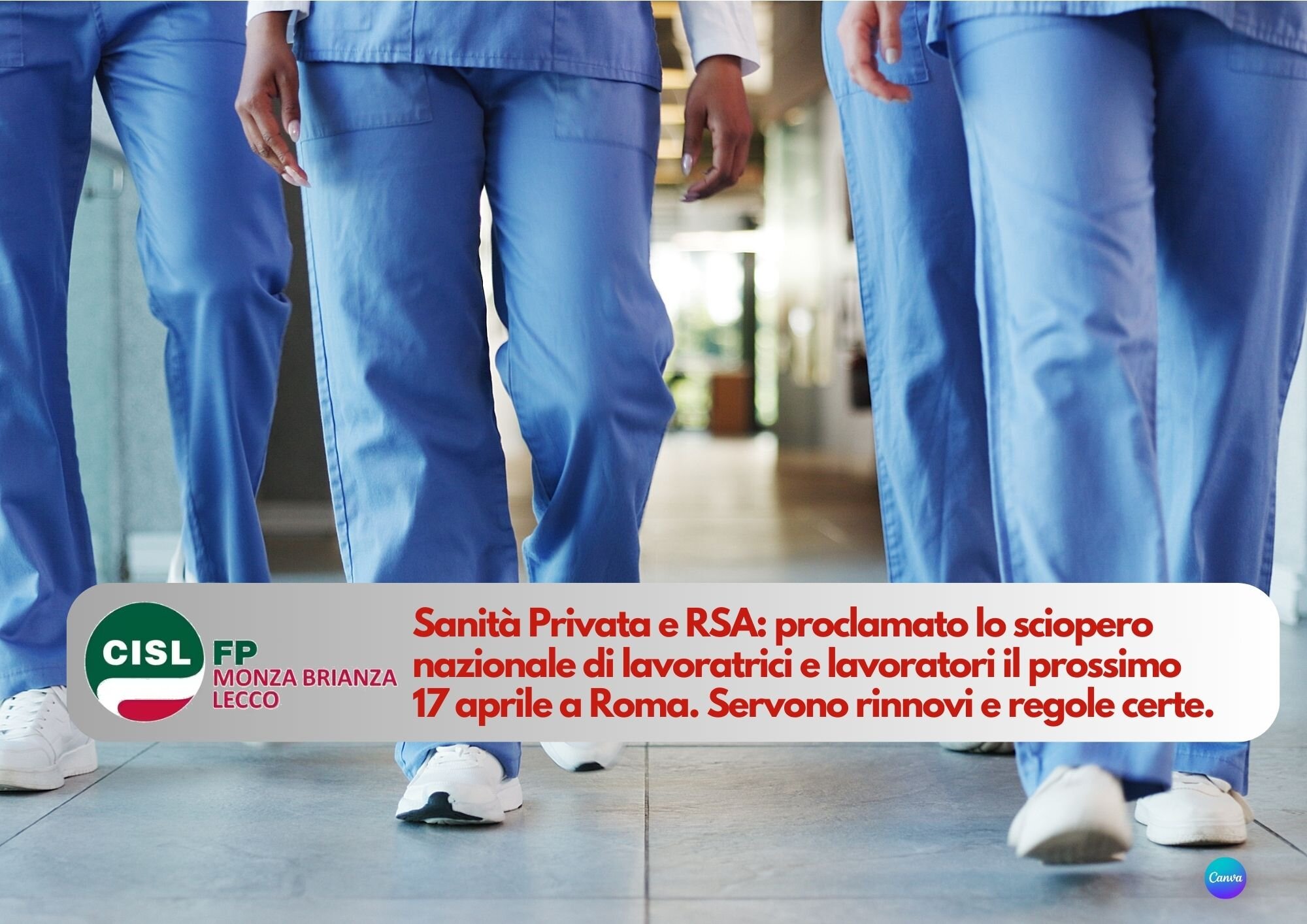 CISL FP Monza Brianza Lecco. Sanità Privata e RSA: 17 aprile sciopero nazionale a Roma. CISL FP Monza Brianza Lecco. Sanità Privata e RSA: 17 aprile sciopero nazionale a Roma.