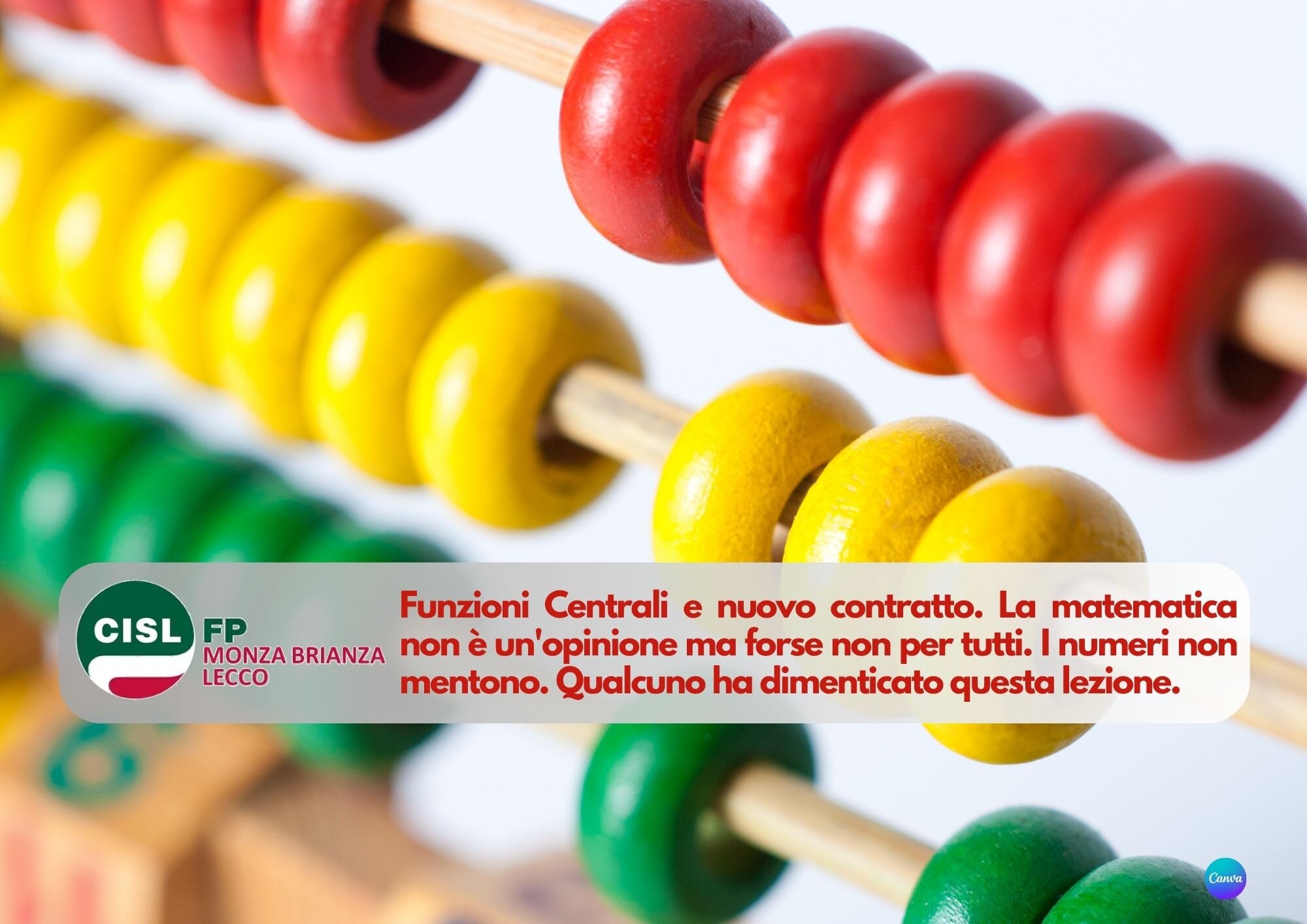CISL FP Monza Brianza Lecco. Funzioni Centrali e nuovo contratto. La matematica non è un'opinione