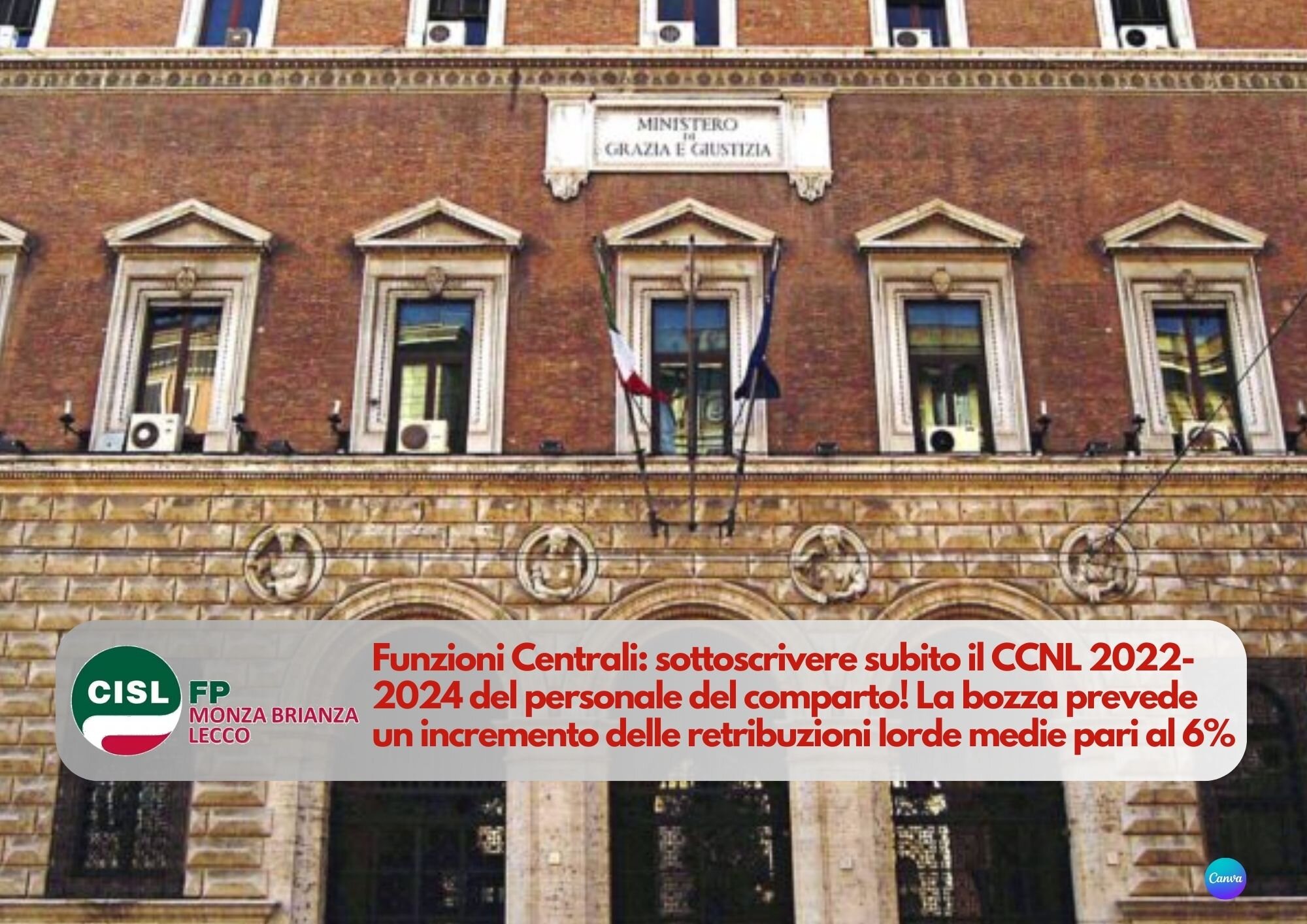 CISL FP Monza Brianza Lecco. Funzioni Centrali: sottoscrivere il prima possibile il contratto. La bozza del CCNL 2022-2024