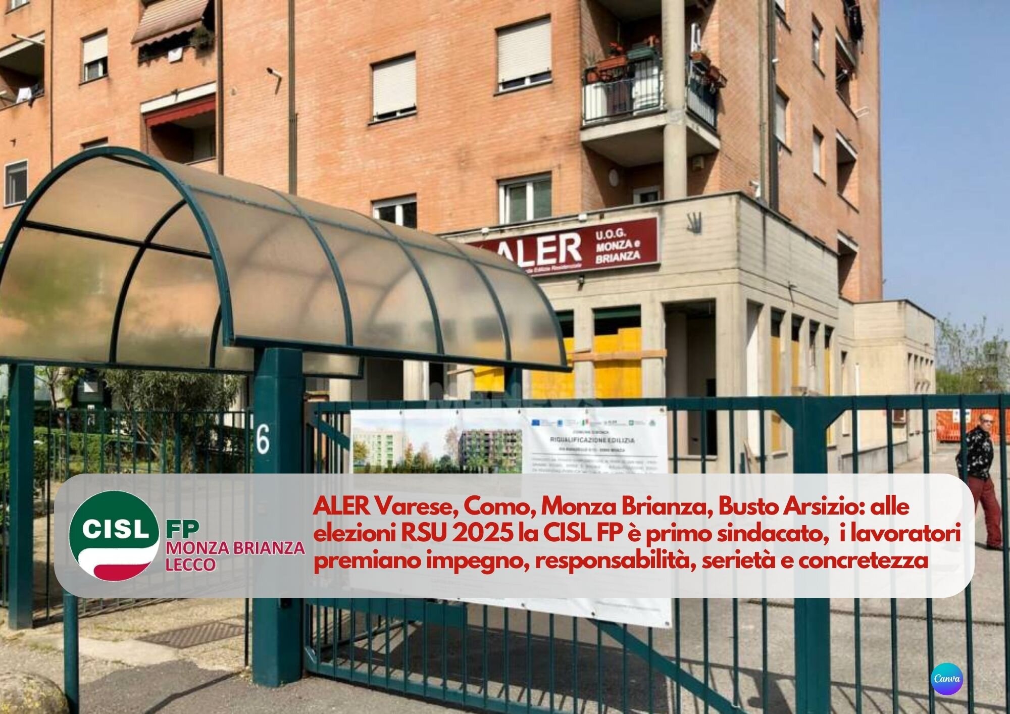 Cisl FP Monza Brianza Lecco. Elezioni RSU ALER, CISL FP primo sindacato, conferma del percorso responsabile di rappresentanza Cisl FP Monza Brianza Lecco. Elezioni RSU ALER, CISL FP primo sindacato, conferma del percorso responsabile di rappresentanza