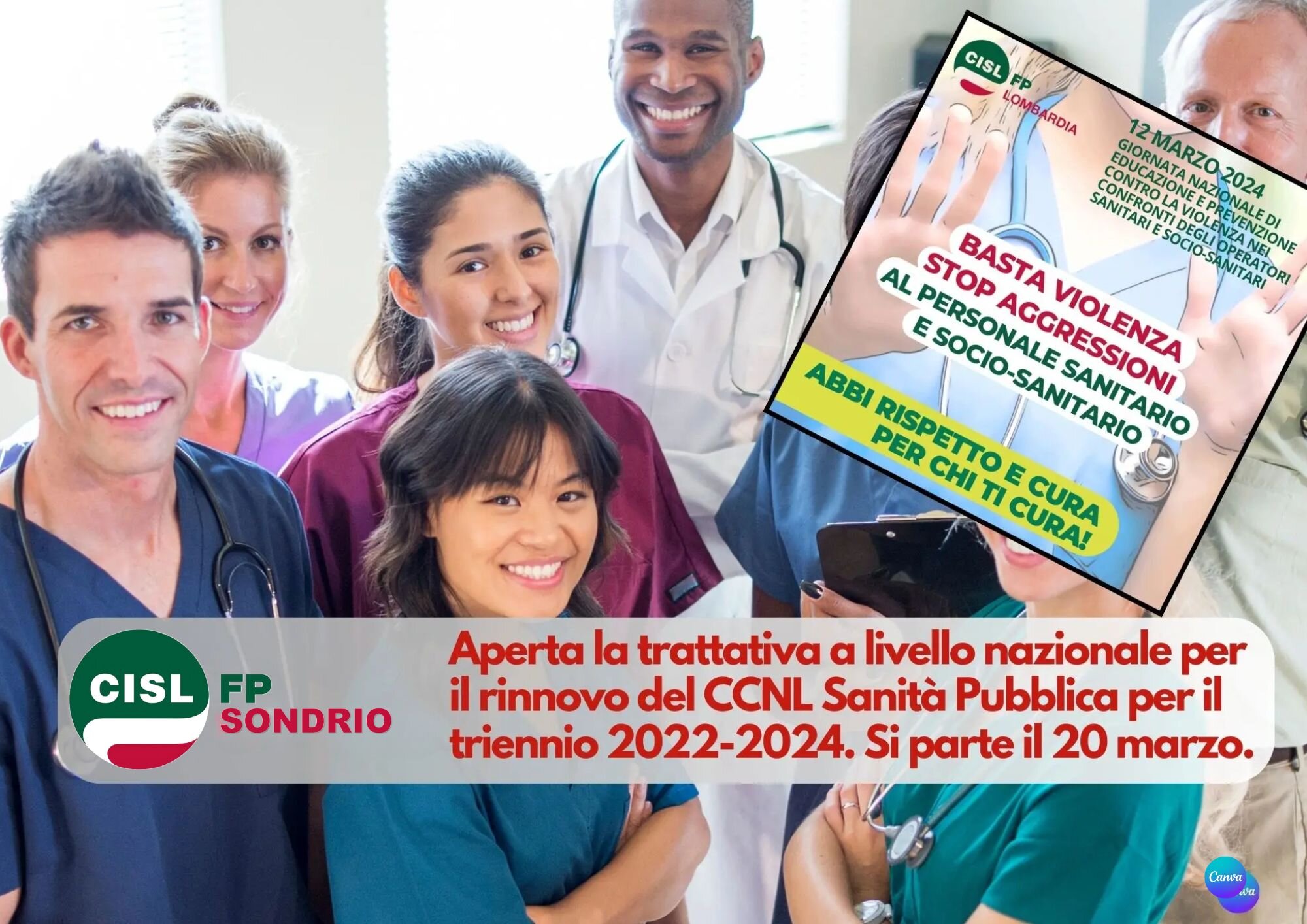 CISL FP Sondrio. Contratto Sanità Pubblica 2022/2024. Aperta la trattativa. Si parte il 20 marzo