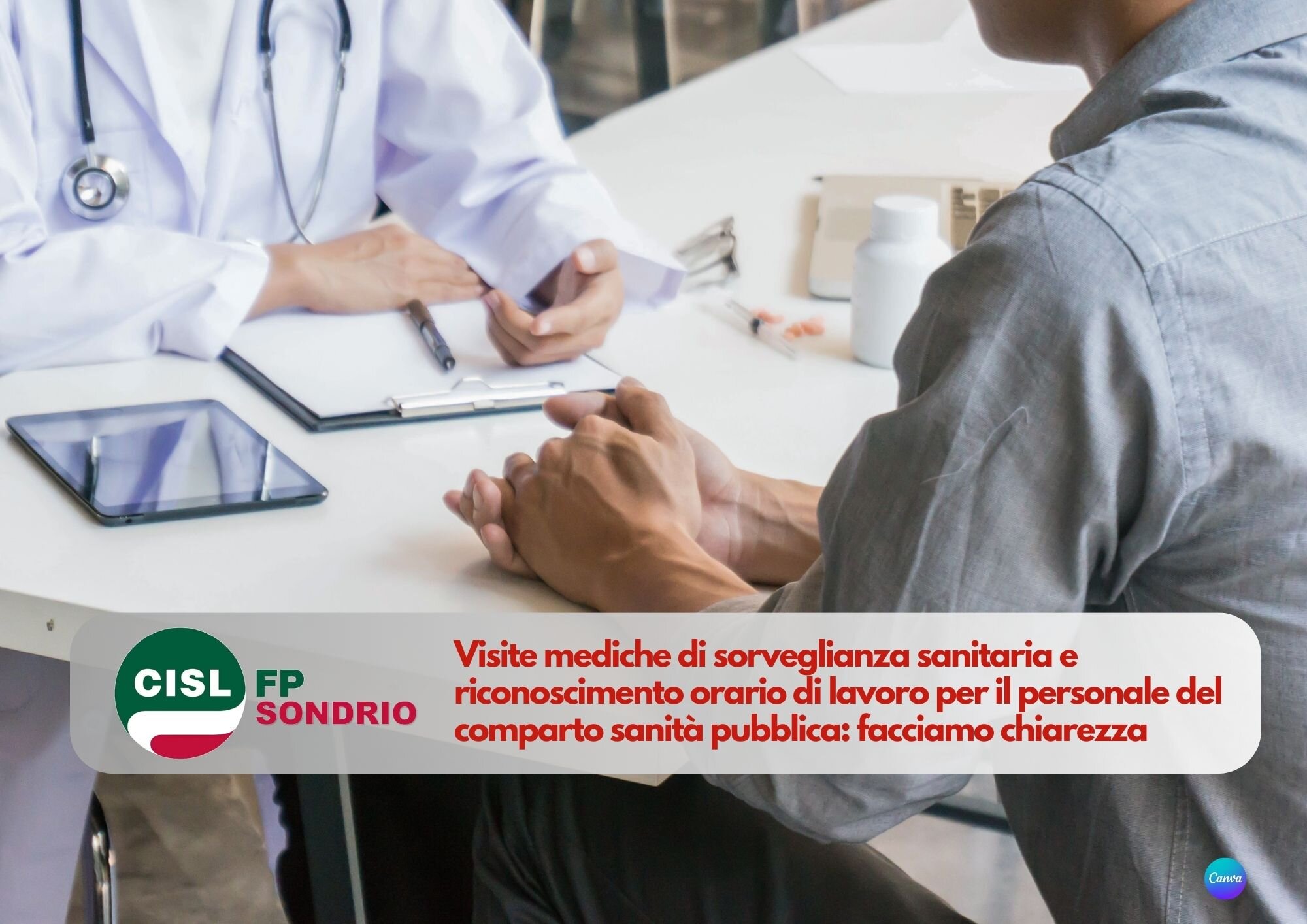 CISL FP Sondrio. Comparto Sanit&agrave; Pubblica: visite mediche obbligatorie di sorveglianza sanitaria