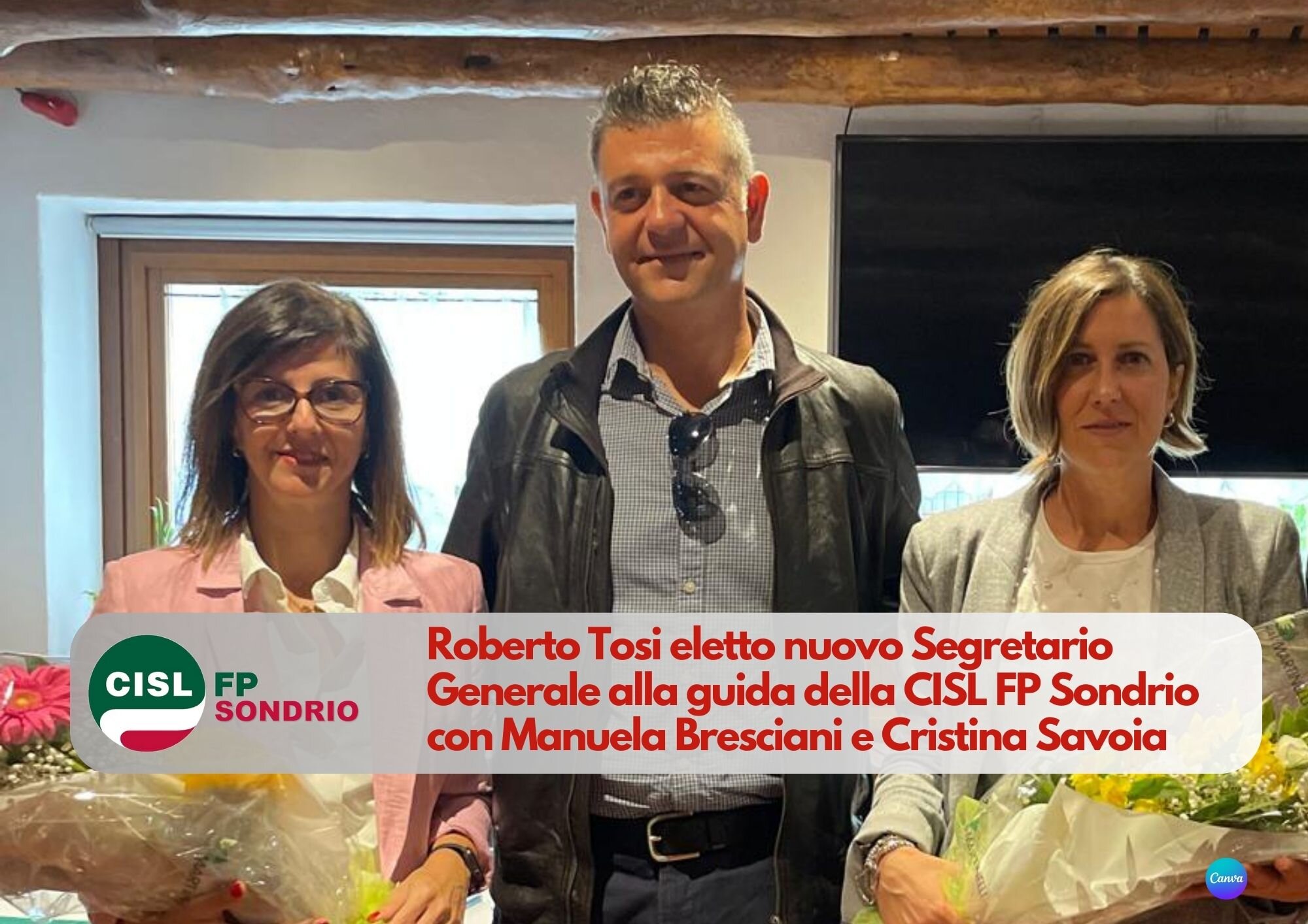 CISL FP Sondrio. Roberto Tosi eletto nuovo segretario generale alla guida della federazione con Manuela Bresciani e Cristina Savoia