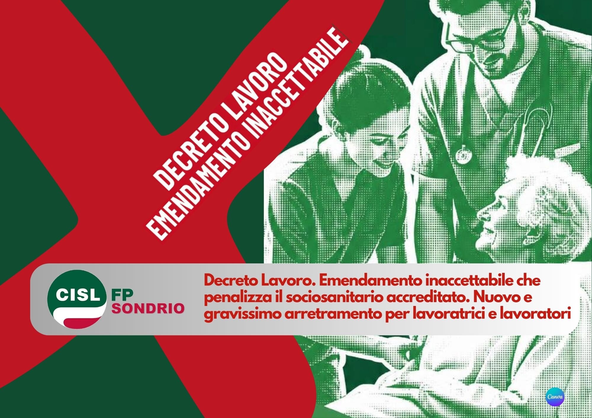 Cisl FP Sondrio. Decreto Lavoro: inaccettabile l’emendamento che penalizza i lavoratori del sociosanitario accreditato Cisl FP Sondrio. Decreto Lavoro: inaccettabile l’emendamento che penalizza i lavoratori del sociosanitario accreditato