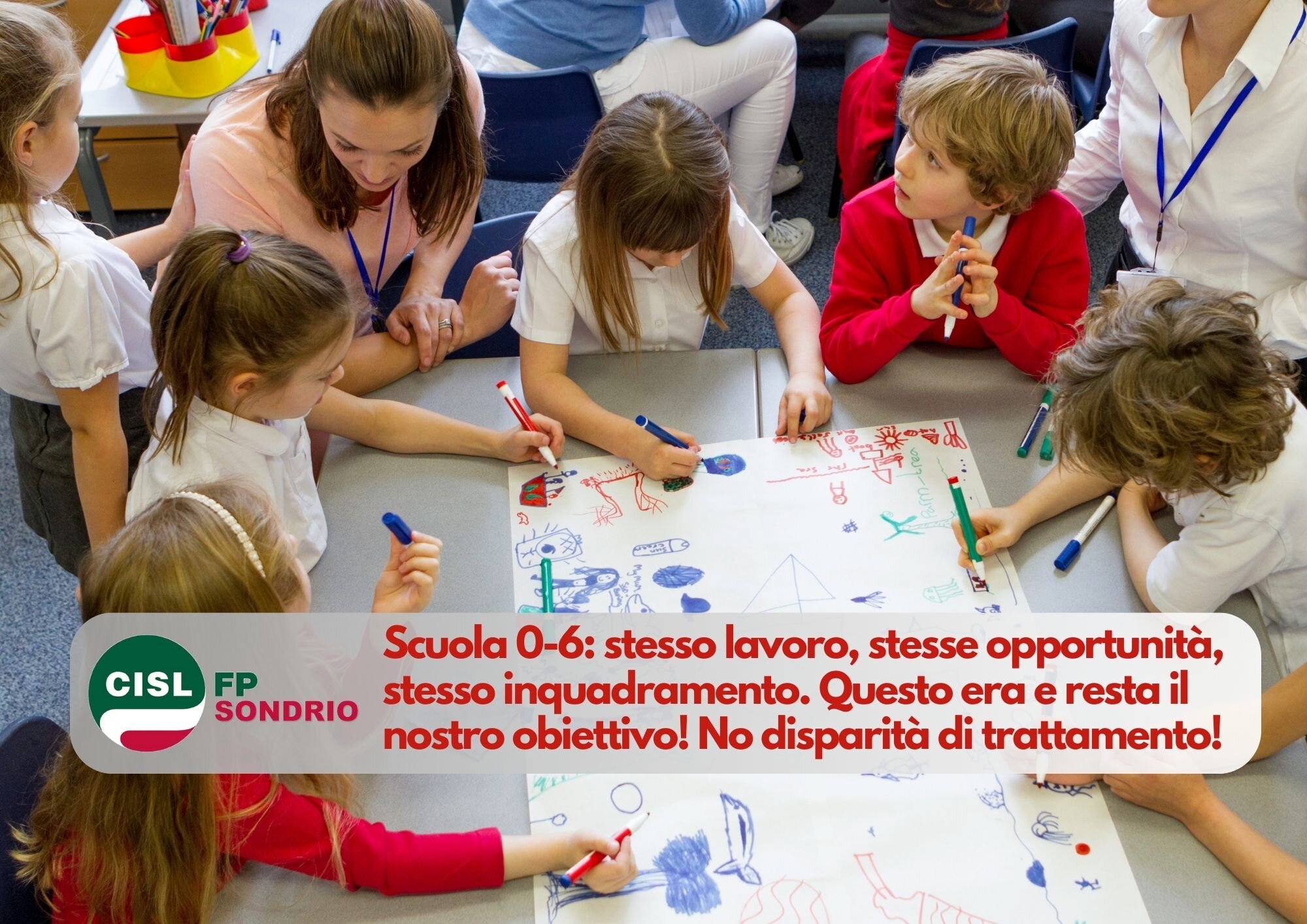 CISL FP Sondrio. Scuola 0-6: stesso lavoro, stesso inquadramento. La posizione CISL FP