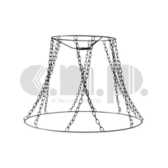 Telaio per paralume montato in filo di ferro con struttura a cono con catene incrociate Telaio per paralume montato in filo di ferro con struttura a cono con catene incrociate