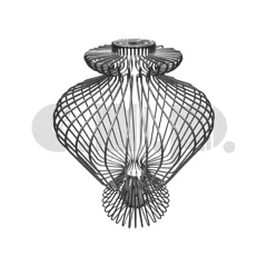 Telaio per base lampada in filo di ferro, corpo tridimensionale con simmetria radiale Telaio per base lampada in filo di ferro, corpo tridimensionale con simmetria radiale