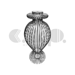 Telaio per base lampada in filo di ferro, design complesso con curve fluide e stile contemporaneo Telaio per base lampada in filo di ferro, design complesso con curve fluide e stile contemporaneo