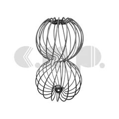 Telaio per base lampada decorativa in filo di ferro con design a doppia sfera