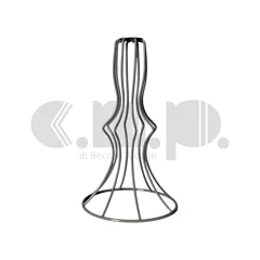 Telaio per base lampada in filo di ferro, silhouette ispirata al personaggio di Raimondo, con profilo elegante e ironico