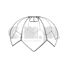 Telaio cupola zig zag in filo di ferro, composta da archi appuntiti Telaio cupola zig zag in filo di ferro, composta da archi appuntiti