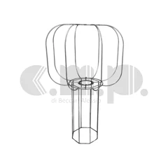 Telaio per lampada completa in filo di ferro con struttura geometrica bulbosa e base ottagonale, dal design leggero e decorativo, ideale per ambienti moderni o industriali Telaio per lampada completa in filo di ferro con struttura geometrica bulbosa e base ottagonale, dal design leggero e decorativo, ideale per ambienti moderni o industriali