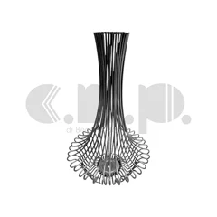 Telaio per base lampada in filo di ferro, design tridimensionale con curve eleganti e stile moderno Telaio per base lampada in filo di ferro, design tridimensionale con curve eleganti e stile moderno