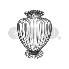 Telaio per base lampada decorativa in filo di ferro, ideale per ambienti moderni e raffinati