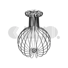 Telaio per base lampada in filo di ferro, struttura verticale con intreccio simmetrico e profilo a calice slanciato