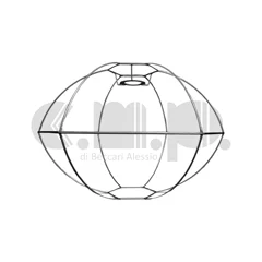 Telaio cupola in filo di ferro con struttura geometrica composta da archi curvi che si uniscono in esagoni superiore e inferiore, dal design simmetrico e decorativo Telaio cupola in filo di ferro con struttura geometrica composta da archi curvi che si uniscono in esagoni superiore e inferiore, dal design simmetrico e decorativo