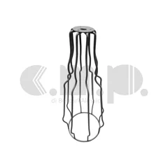 Telaio per base lampada in filo di ferro, struttura a gabbia con profilo ondulato e stile vintage-industriale Telaio per base lampada in filo di ferro, struttura a gabbia con profilo ondulato e stile vintage-industriale