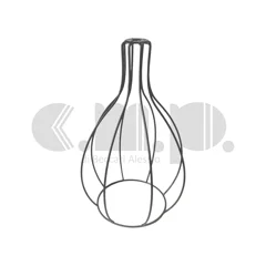 Telaio per base lampada in filo di ferro, silhouette a fiaschetto con intreccio armonioso e profilo decorativo