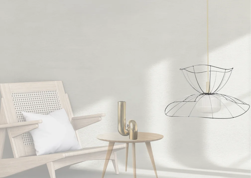 Telaio per paralume in filo di ferro con struttura a sella iperbolica, geometria elegante e curvatura dinamica
