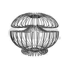 Telaio per base lampada, in filo di ferro, a forma sferica dal design astratto e armonico Telaio per base lampada, in filo di ferro, a forma sferica dal design astratto e armonico