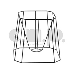 Telaio per paralume montato in filo di ferro chiamato ottagono irregolare, con struttura geometrica ottagonale non simmetrica, profilo moderno e asimmetrico