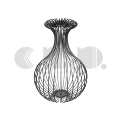 Telaio per base lampada in filo di ferro, con forma bulbosa e collo stretto, design simmetrico e geometrico Telaio per base lampada in filo di ferro, con forma bulbosa e collo stretto, design simmetrico e geometrico